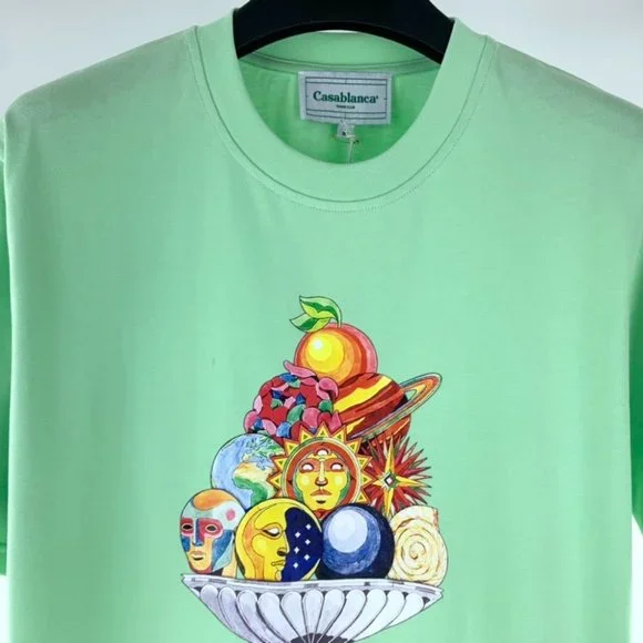 CASABLANCA Digital Print Short Sleeve T-Shirt - Contemporary Art Meets Modern
